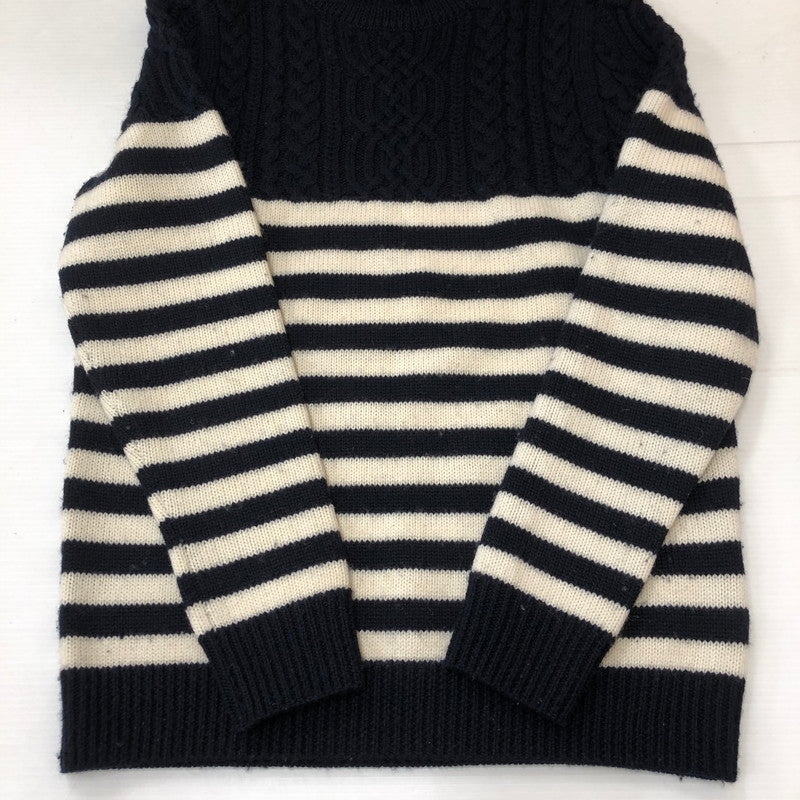 【中古品】【メンズ】 SOPHNET. ソフネット 17AW CABLE BORDER CREW NECK KNIT SOPH-178108 ケーブル ボーダー クルーネックニット トップス セーター 142-250426-kk-29-tei サイズ：S カラー：ネイビー 万代Net店