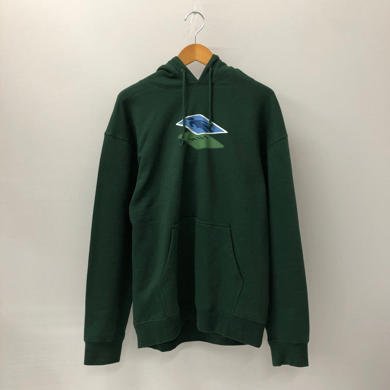 【中古品】【メンズ】 HUF ハフ × GIRL ガール 別注 コラボ SHADOW PULLOVER HOODIE PF00603 シャドー プルオーバーフーディー トップス パーカー 142-241226-yo-16-fuz サイズ：M カラー：フォレストグリーン 緑 万代Net店