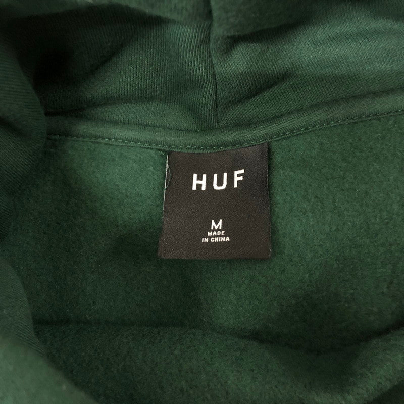 【中古品】【メンズ】 HUF ハフ × GIRL ガール 別注 コラボ SHADOW PULLOVER HOODIE PF00603 シャドー プルオーバーフーディー トップス パーカー 142-241226-yo-16-fuz サイズ：M カラー：フォレストグリーン 緑 万代Net店