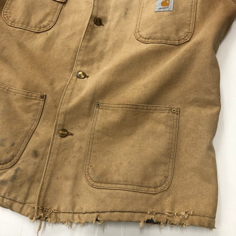 【現状渡し品】【メンズ】 Carhartt カーハート 90's DUCK CHORE COAT 90年代 ダック チョアコート アウター ブランケットライナー  ジャケット 145-250117-kk-16-tei サイズ：表記消え 下記参照 カラー：ベージュ 万代Net店