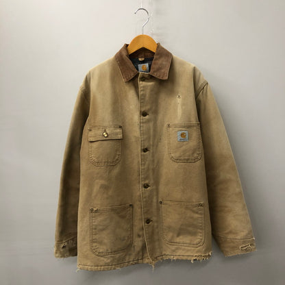 【現状渡し品】【メンズ】 Carhartt カーハート 90's DUCK CHORE COAT 90年代 ダック チョアコート アウター ブランケットライナー  ジャケット 145-250117-kk-16-tei サイズ：表記消え 下記参照 カラー：ベージュ 万代Net店