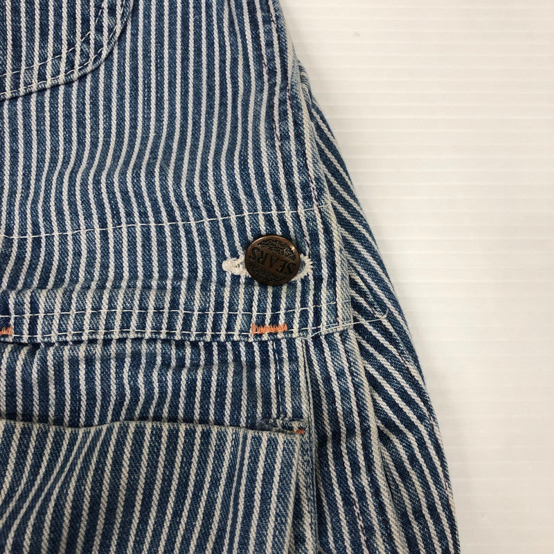【中古品】【メンズ】  SEARS シアーズ DOUBLE KNEE HICKORYSTRIPE OVERALL WPL12559 ダブルニー エプロン付き ヒッコリーストライプ オーバーオール ボトムス パンツ 145-241228-kk-25-tei サイズ：28 カラー：ヒッコリーストライプ 万代Net店