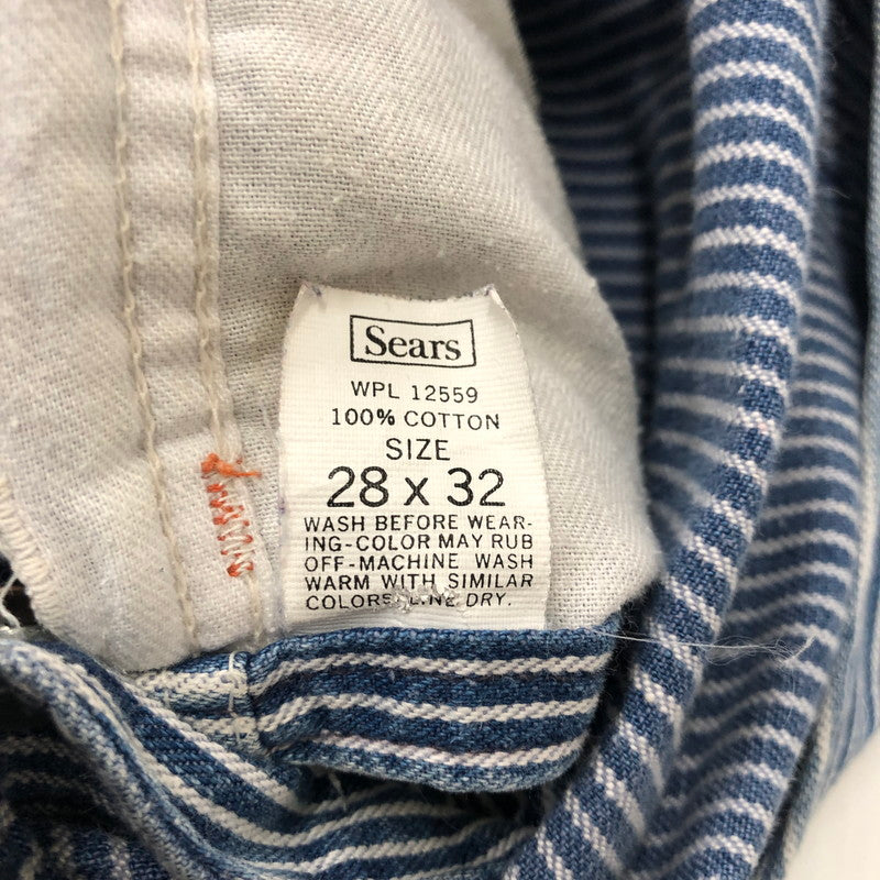 【中古品】【メンズ】  SEARS シアーズ DOUBLE KNEE HICKORYSTRIPE OVERALL WPL12559 ダブルニー エプロン付き ヒッコリーストライプ オーバーオール ボトムス パンツ 145-241228-kk-25-tei サイズ：28 カラー：ヒッコリーストライプ 万代Net店