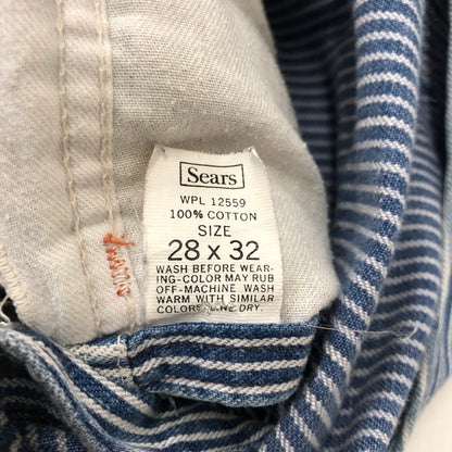 【中古品】【メンズ】  SEARS シアーズ DOUBLE KNEE HICKORYSTRIPE OVERALL WPL12559 ダブルニー エプロン付き ヒッコリーストライプ オーバーオール ボトムス パンツ 145-241228-kk-25-tei サイズ：28 カラー：ヒッコリーストライプ 万代Net店