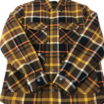 【中古品】【メンズ】 COACH コーチ PLAID SHERPA LINED SHIRT JACKET CE341 プレイド シェルパ ラインド シャツ ジャケット ライトアウター 141-241231-kk-02-tei サイズ：S カラー：ブラウン 万代Net店