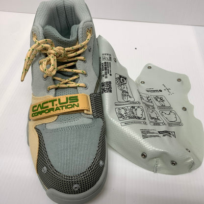 【中古品】【メンズ】 NIKE ナイキ × TRAVIS SCOTT トラヴィス スコット 別注 コラボ AIR TRAINER 1 SP GREY HAZE AND DUSTY SAGE DR7515-001 エアトレーナー1 スニーカー 靴 シューズ 160-260624-ko-10-tei サイズ：27.5cm カラー：グレー系/グリーン系 万代Net店