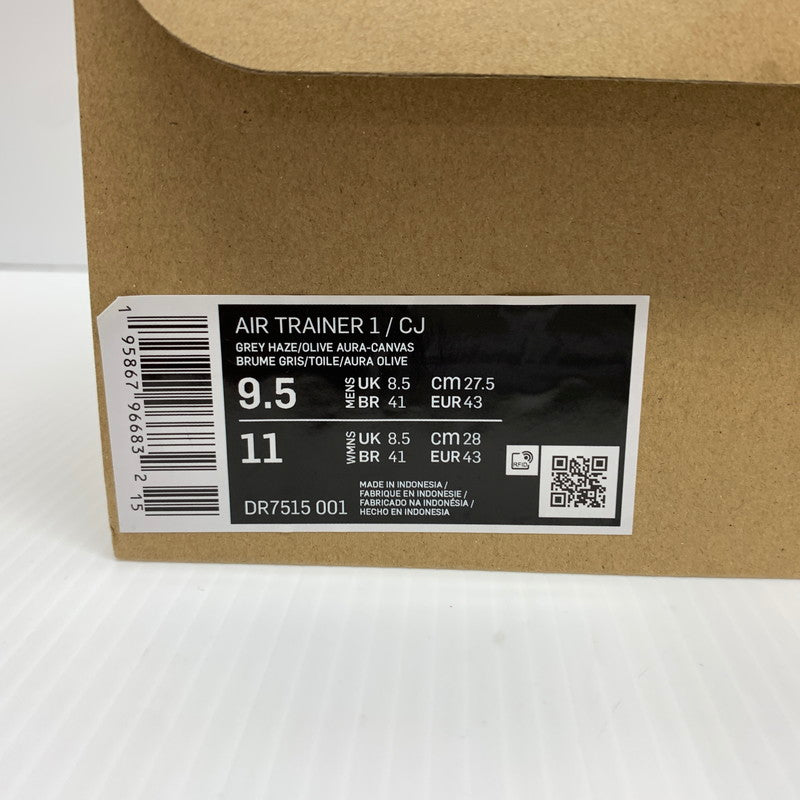 【中古品】【メンズ】 NIKE ナイキ × TRAVIS SCOTT トラヴィス スコット 別注 コラボ AIR TRAINER 1 SP GREY HAZE AND DUSTY SAGE DR7515-001 エアトレーナー1 スニーカー 靴 シューズ 160-260624-ko-10-tei サイズ：27.5cm カラー：グレー系/グリーン系 万代Net店