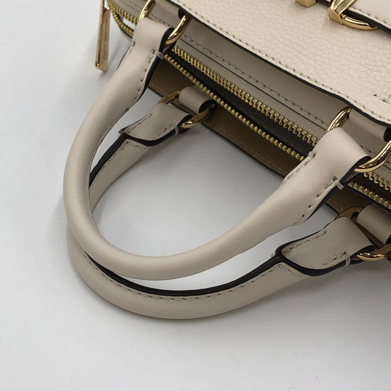 【中古品】【レディース】 Michael Kors マイケルコース REED SM CZ BELTED STCHL LEAHTER 35S3G6RS1T リード スモール センター ジップ ベルティド サッチェル レザー カバン 2WAYバッグ 188-250111-kk-11-tei カラー：ライトクリーム 万代Net店