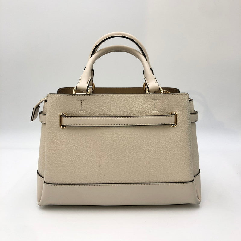 【中古品】【レディース】 Michael Kors マイケルコース REED SM CZ BELTED STCHL LEAHTER 35S3G6RS1T リード スモール センター ジップ ベルティド サッチェル レザー カバン 2WAYバッグ 188-250111-kk-11-tei カラー：ライトクリーム 万代Net店