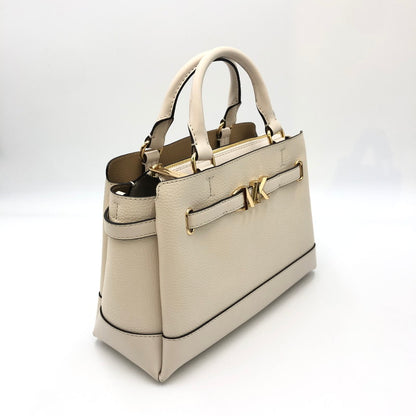 【中古品】【レディース】 Michael Kors マイケルコース REED SM CZ BELTED STCHL LEAHTER 35S3G6RS1T リード スモール センター ジップ ベルティド サッチェル レザー カバン 2WAYバッグ 188-250111-kk-11-tei カラー：ライトクリーム 万代Net店