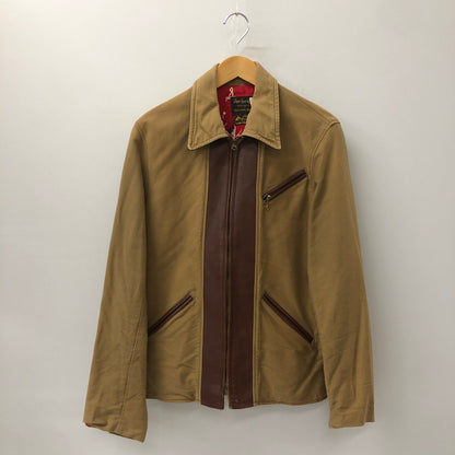 【中古品】【メンズ】  STYLE EYES スタイルアイズ HORSE HIDE SPORTS JACKET M16449 ホースハイド 切替 スポーツジャケット ライトアウター 145-250113-kk-08-tei サイズ：表記カスレ 下記参照 カラー：カーキ 万代Net店