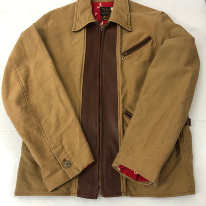 【中古品】【メンズ】  STYLE EYES スタイルアイズ HORSE HIDE SPORTS JACKET M16449 ホースハイド 切替 スポーツジャケット ライトアウター 145-250113-kk-08-tei サイズ：表記カスレ 下記参照 カラー：カーキ 万代Net店