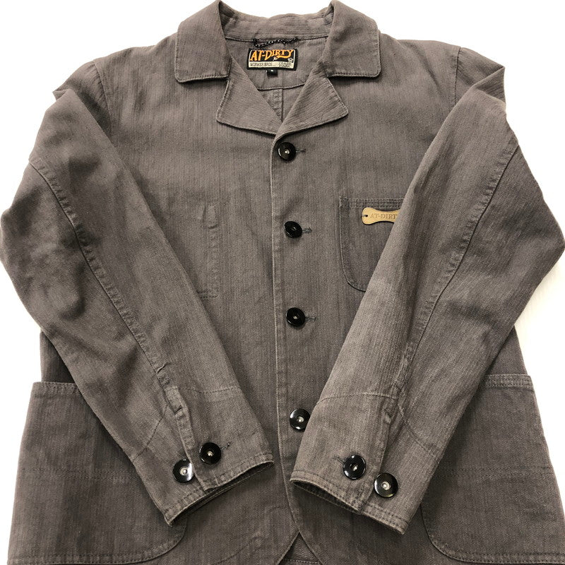 【中古品】【メンズ】 AT-DIRTY アットダーティー COVERALL JACKET NOM-68 カバーオールジャケット ライトアウター 145-250117-kk-10-tei サイズ：S カラー：チャコール 万代Net店