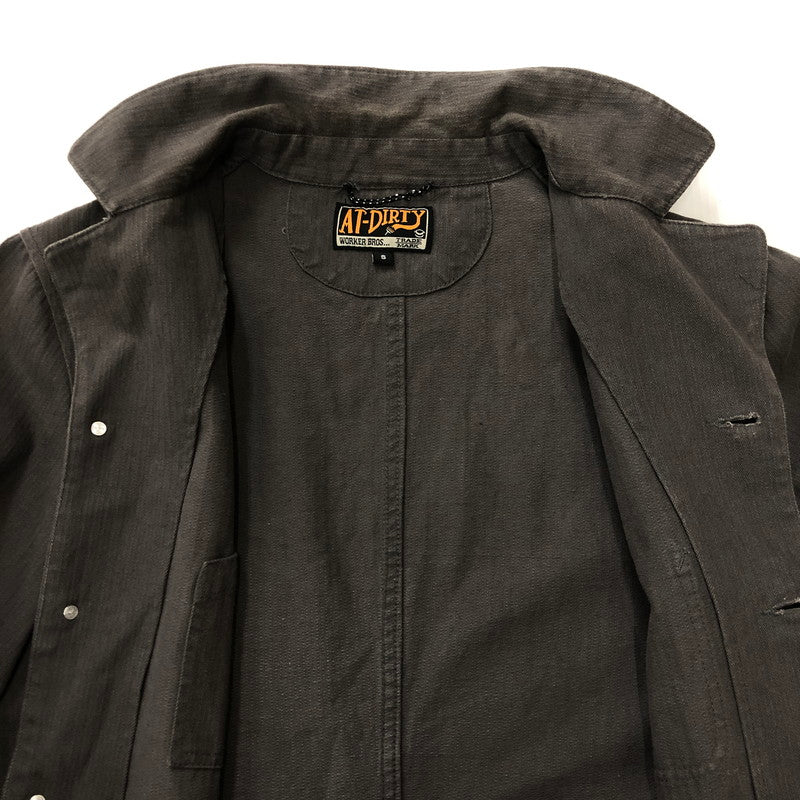 【中古品】【メンズ】  AT-DIRTY アットダーティー COVERALL JACKET NOM-68 カバーオールジャケット ライトアウター 145-250117-kk-10-tei サイズ：S カラー：チャコール 万代Net店