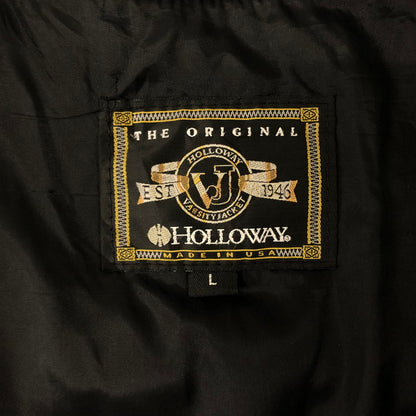 【中古品】【メンズ】  HOLLOWAY ホロウェイ LEATHER SLEEVE VARSITY JACKET レザースリーブ バーシティージャケット アウター スタジャン USA製 145-250116-kk-28-tei サイズ：L カラー：グレー/ブルー 万代Net店