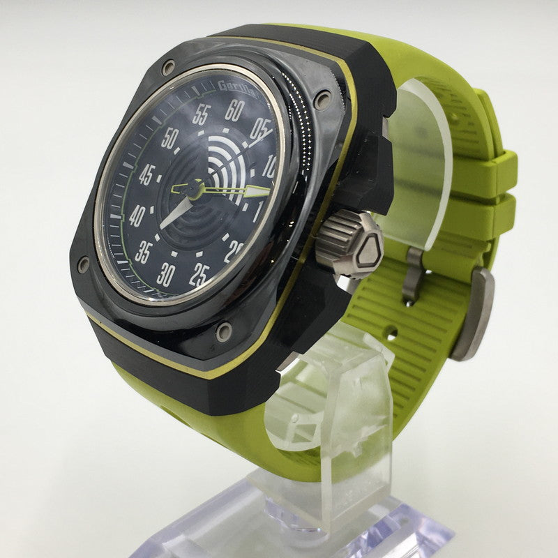 【中古品】【メンズ】 GORILLA ゴリラ FASTBACK COLLECTION ACID GREEN FBY4.0 ファストバック コレクション アシッドグリーン 自動巻き 腕時計 197-250118-kk-09-tei カラー：ブラック/ライムグリーン 万代Net店