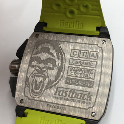 【中古品】【メンズ】  GORILLA ゴリラ FASTBACK COLLECTION ACID GREEN FBY4.0  ファストバック コレクション アシッドグリーン 自動巻き 腕時計 197-250118-kk-09-tei カラー：ブラック/ライムグリーン 万代Net店