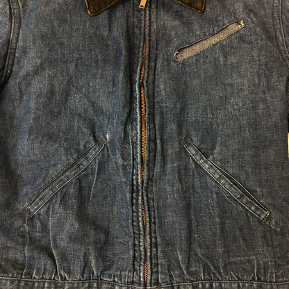 【中古品】【メンズ】  BLUE BELL ブルーベル 50’s BLANKET LINNER ZIP UP DENIM WORK JACKET VINTAGE 50年代 ブランケット ライナー ジップアップ デニムワークジャケット アウター ヴィンテージ 145-250123-kk-21-tei サイズ：38 カラー：インディゴ 万代Net店