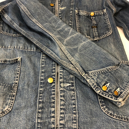 【現状渡し品】【メンズ】 Denime ドゥニーム DENIM COVERALL JACKET DNM-J デニムカバーオールジャケット ライトアウター 145-250225-kk-13-tei サイズ：表記無し 下記参照 カラー：ライトインディゴ 万代Net店