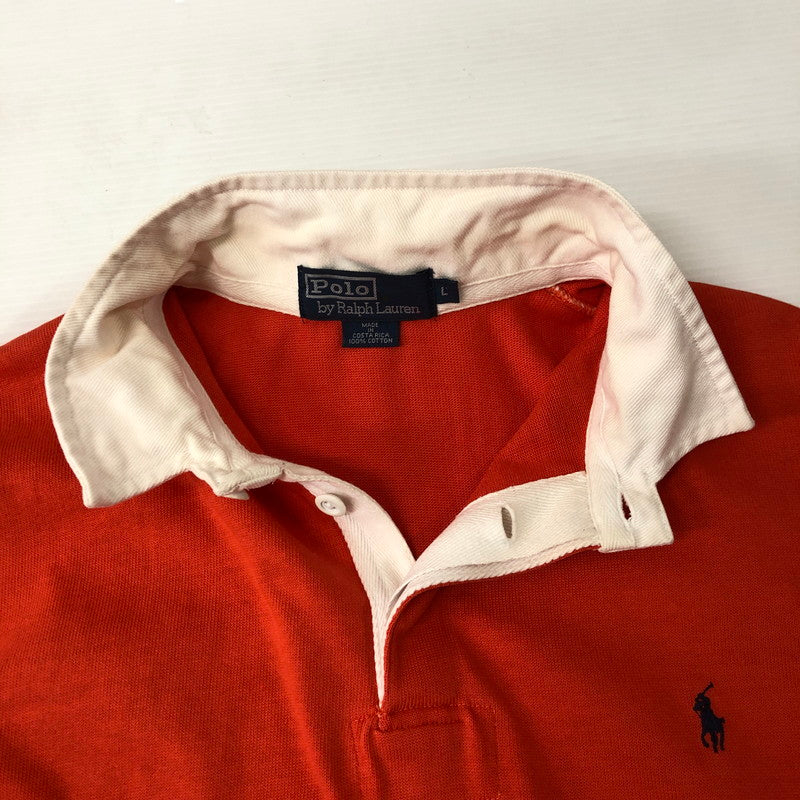 【中古品】【メンズ】 L/S RUGBY SHIRT ロングスリーブ ラガーシャツ 長袖 トップス 147-250129-kk-25-tei サイズ：L カラー：オレンジ 万代Net店