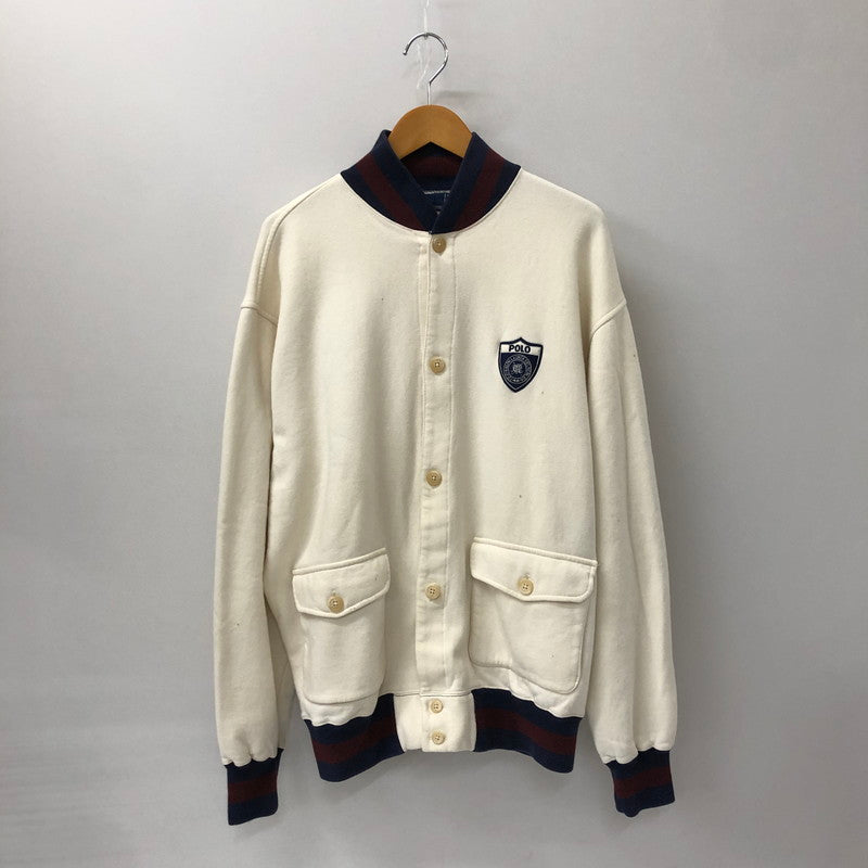 【中古品】【メンズ】 Polo by Ralph Lauren ポロバイラルフローレン 90's SWEAT BOMBER JACKET 90年代 スウェット ボンバージャケット ライトアウター 147-250123-kk-36-tei サイズ：M カラー：アイボリー 万代Net店