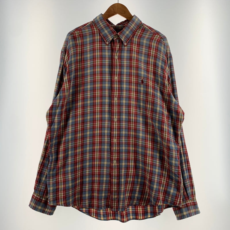 【現状渡し品】【メンズ】 POLO RALPH LAUREN ポロ・ラルフローレン B.D. FLANNEL SHIRT ボタンダウン フランネルシャツ 長袖 トップス ネルシャツ 147-260720-ko-01-tei サイズ：XXL カラー：チェック 万代Net店