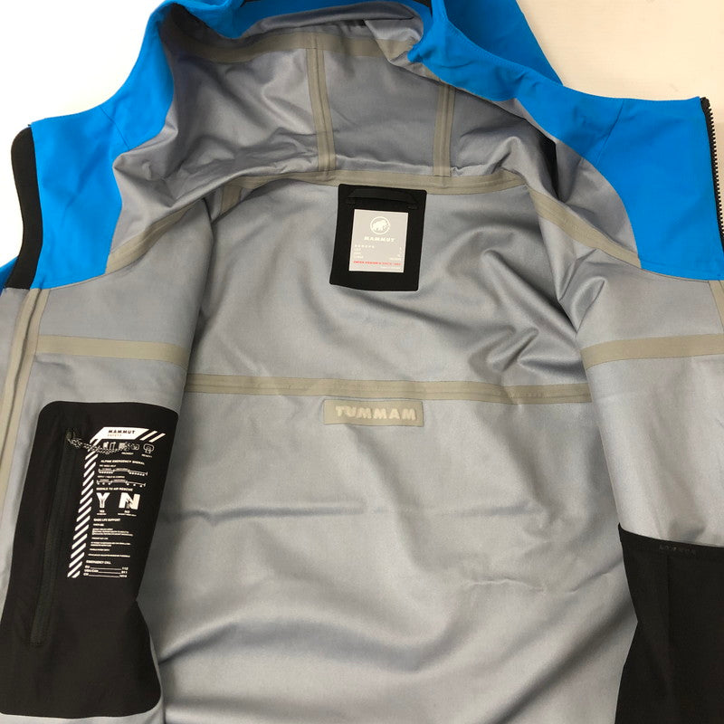 【中古美品】【メンズ】 Mammut マムート STONEY HS HOODED JACKET 1010-30990 ストーニー ハードシェル フーデッド ジャケット アジアンフィット アウター スノーボードウェア 120-250123-kk-29-tei サイズ：XL カラー：GLACIER BLUE-BLACK 万代Net店