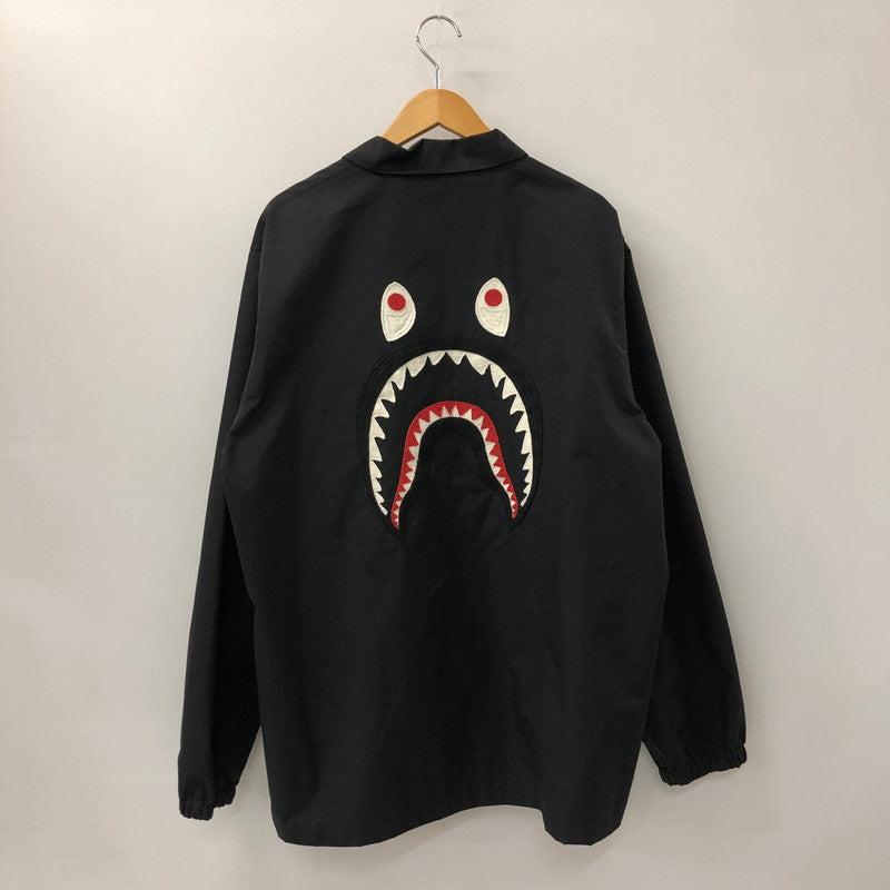 【中古品】【メンズ】 A BATHING APE アベイシングエイプ SHARK COACH JACKET 001LJH801013M シャーク コーチジャケット ライトアウター 142-250129-kk-06-tei サイズ：XL カラー：ブラック 万代Net店