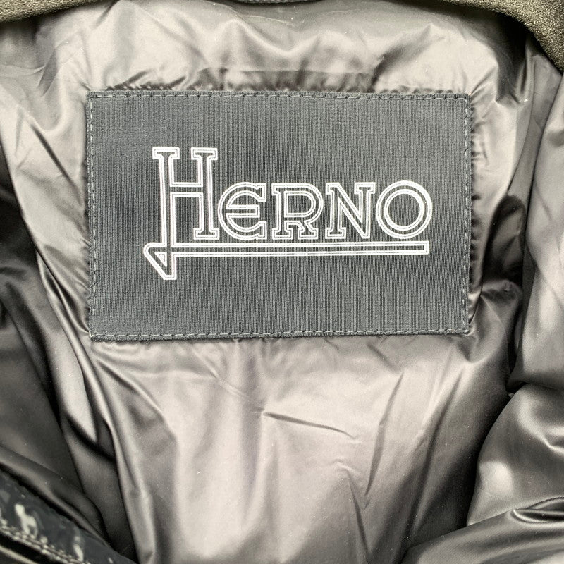 【中古品】【メンズ】 HERNO ヘルノ 66373-62719-4 23AW GROSS BOMBER JACKET グロス ボンバージャケット ブラック 50サイズ ※汚れ・水シミ跡あり 141-260823-io-13-fuzh 万代Net店
