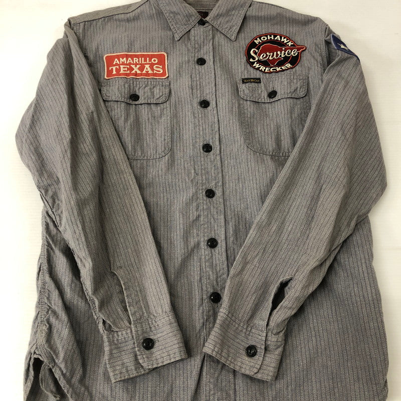 【中古品】【メンズ】  TOYS McCOY トイズマッコイ MCHILL OVERALLS L/S WORK SHIRT マックヒル オーバーオールズ ロングスリーブ ワークシャツ 長袖 トップス 145-250130-kk-16-tei サイズ：15 カラー：グレー 万代Net店
