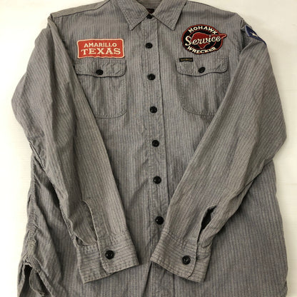 【中古品】【メンズ】  TOYS McCOY トイズマッコイ MCHILL OVERALLS L/S WORK SHIRT マックヒル オーバーオールズ ロングスリーブ ワークシャツ 長袖 トップス 145-250130-kk-16-tei サイズ：15 カラー：グレー 万代Net店
