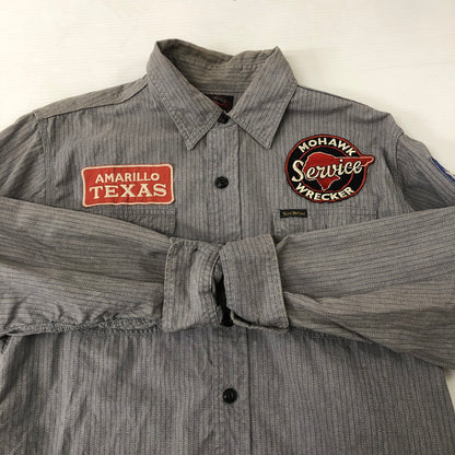 【中古品】【メンズ】  TOYS McCOY トイズマッコイ MCHILL OVERALLS L/S WORK SHIRT マックヒル オーバーオールズ ロングスリーブ ワークシャツ 長袖 トップス 145-250130-kk-16-tei サイズ：15 カラー：グレー 万代Net店