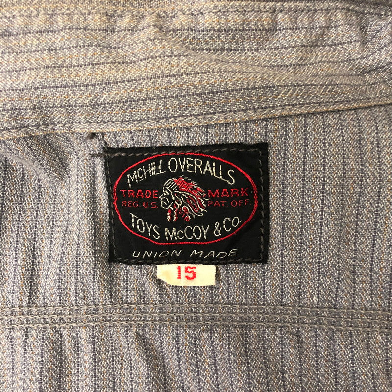 【中古品】【メンズ】  TOYS McCOY トイズマッコイ MCHILL OVERALLS L/S WORK SHIRT マックヒル オーバーオールズ ロングスリーブ ワークシャツ 長袖 トップス 145-250130-kk-16-tei サイズ：15 カラー：グレー 万代Net店