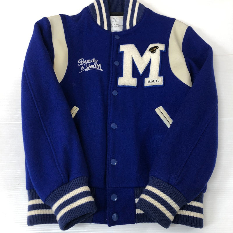 【中古品】【メンズ】 BEAUTY&YOUTH UNITED ARROWS ビューティアンドユースユナイテッドアローズ STADIUM JACKET 1225-104-2663 スタジアム ジャケット アウター スタジャン ウール 147-251127-ts-25-tei サイズ：S カラー：ブルー 万代Net店