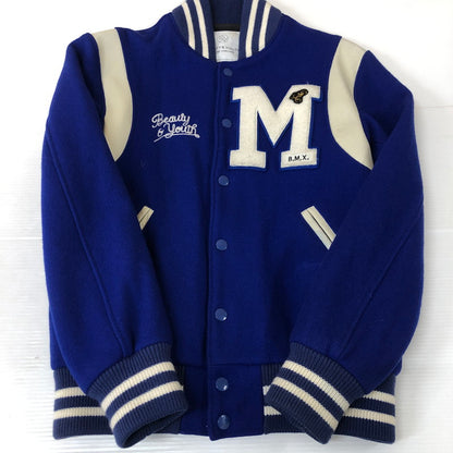 【中古品】【メンズ】 BEAUTY&YOUTH UNITED ARROWS ビューティアンドユースユナイテッドアローズ STADIUM JACKET 1225-104-2663 スタジアム ジャケット アウター スタジャン ウール 147-251127-ts-25-tei サイズ：S カラー：ブルー 万代Net店