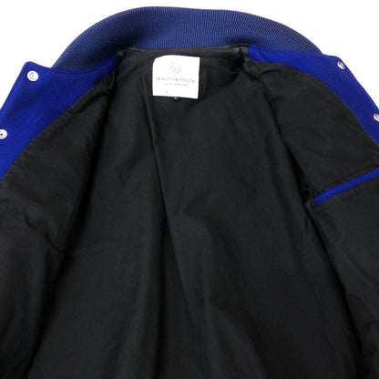 【中古品】【メンズ】 BEAUTY&YOUTH UNITED ARROWS ビューティアンドユースユナイテッドアローズ STADIUM JACKET 1225-104-2663 スタジアム ジャケット アウター スタジャン ウール 147-251127-ts-25-tei サイズ：S カラー：ブルー 万代Net店