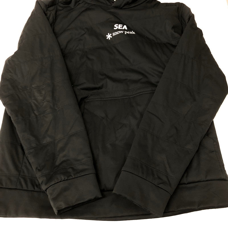 【中古品】【メンズ】 snowpeak スノーピーク × WIND AND SEA ウィンダンシー 別注 コラボ 20AW FLEXIBLE INSULATED PULL-HOODIE WAS-SW-20AU002 フレキシブル インシュレーテッド プルオーバー フーディ 中綿 142-250130-kk-25-fuz サイズ：XL カラー：ブラック 万代Net店