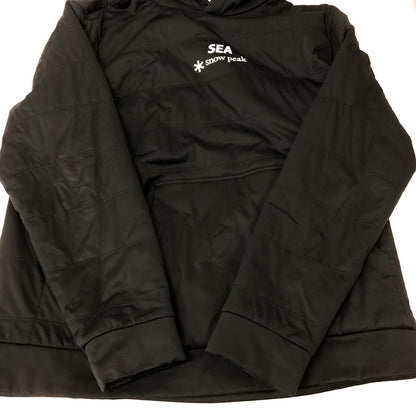 【中古品】【メンズ】 snowpeak スノーピーク × WIND AND SEA ウィンダンシー 別注 コラボ 20AW FLEXIBLE INSULATED PULL-HOODIE WAS-SW-20AU002 フレキシブル インシュレーテッド プルオーバー フーディ 中綿 142-250130-kk-25-fuz サイズ：XL カラー：ブラック 万代Net店