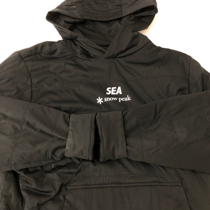 【中古品】【メンズ】 snowpeak スノーピーク × WIND AND SEA ウィンダンシー 別注 コラボ 20AW FLEXIBLE INSULATED PULL-HOODIE WAS-SW-20AU002 フレキシブル インシュレーテッド プルオーバー フーディ 中綿 142-250130-kk-25-fuz サイズ：XL カラー：ブラック 万代Net店