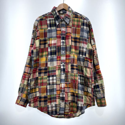 【中古品】【メンズ】 BROOKS BROTHERS ブルックスブラザーズ 80～90's EST.1818 PATCHWORK CHECK LS SHIRT VINTAGE 80～90年代 パッチワーク チェック ロングスリーブ シャツ 長袖 ヴィンテージ 147-260828-yo-08-teih サイズ：M カラー：マルチ 万代Net店