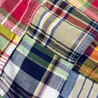 【中古品】【メンズ】 BROOKS BROTHERS ブルックスブラザーズ 80～90's EST.1818 PATCHWORK CHECK LS SHIRT VINTAGE 80～90年代 パッチワーク チェック ロングスリーブ シャツ 長袖 ヴィンテージ 147-260828-yo-08-teih サイズ：M カラー：マルチ 万代Net店