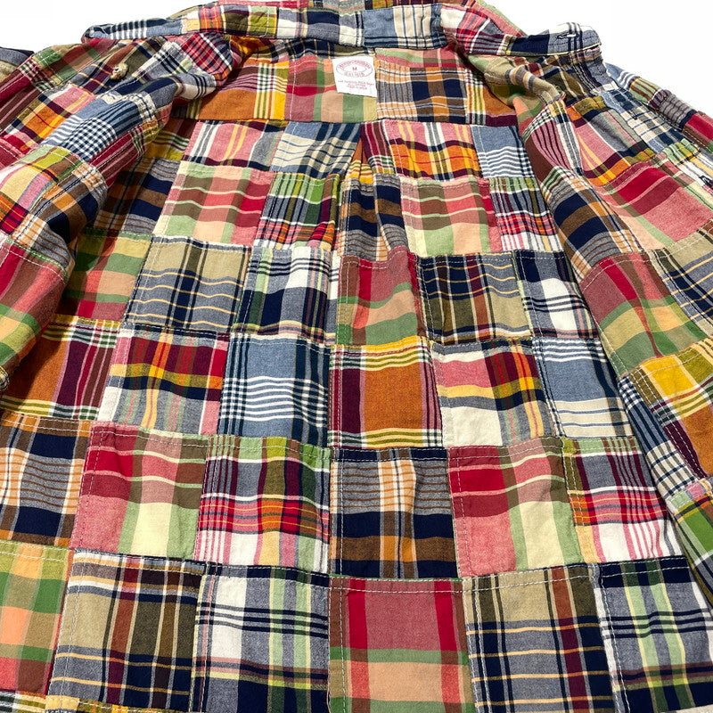【中古品】【メンズ】 BROOKS BROTHERS ブルックスブラザーズ 80～90's EST.1818 PATCHWORK CHECK LS SHIRT VINTAGE 80～90年代 パッチワーク チェック ロングスリーブ シャツ 長袖 ヴィンテージ 147-260828-yo-08-teih サイズ：M カラー：マルチ 万代Net店