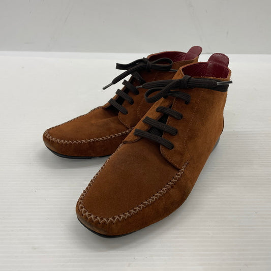 【中古品】【レディース】 SALVATORE FERRAGAMO SPORT サルヴァトーレフェラガモ スポーツ SUEDELEATHER STITCH SHORT BOOTS SN6390 スエードレザー ステッチ ショート ブーツ シューズ 靴 167-261014-yo-31-teih サイズ：6C カラー：ブラウン 万代Net店