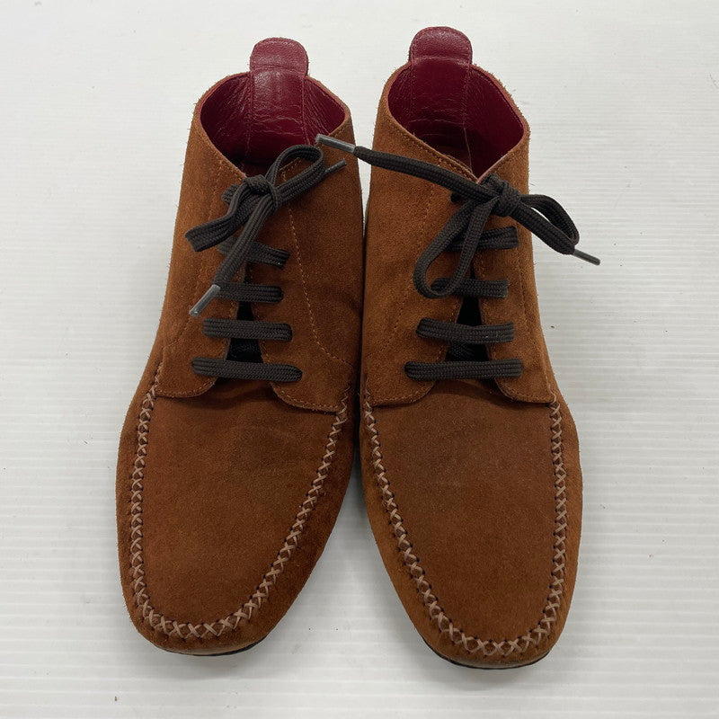 【中古品】【レディース】 SALVATORE FERRAGAMO SPORT サルヴァトーレフェラガモ スポーツ SUEDELEATHER STITCH SHORT BOOTS SN6390 スエードレザー ステッチ ショート ブーツ シューズ 靴 167-261014-yo-31-teih サイズ：6C カラー：ブラウン 万代Net店