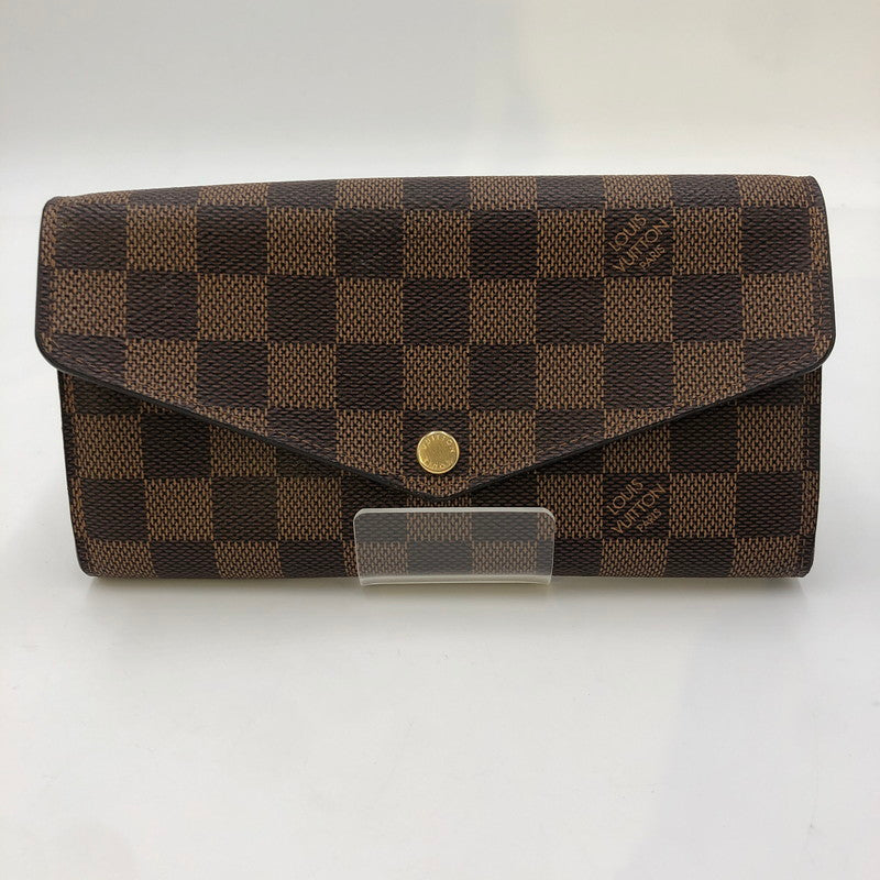 【中古品】【レディース】 LOUIS VUITTON ルイ・ヴィトン ダミエ ポルトフォイユ サラ N63209 ロングウォレット 二つ折り長財布 179-250208-kk-21-tei カラー：エベヌ 万代Net店