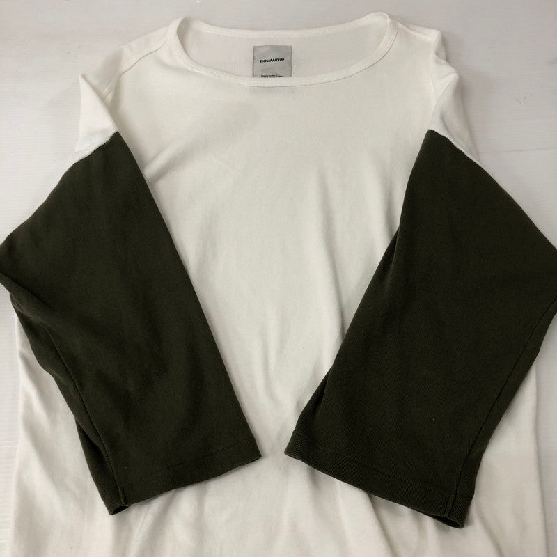 【中古品】【メンズ】  BOWWOW バウワウ BASEBALL CUT SAW ベースボールカットソー トップス 長袖 Tシャツ 140-250131-kk-29-tei サイズ：XL カラー：ホワイト 万代Net店