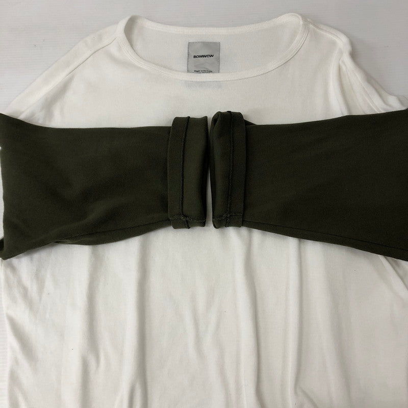 【中古品】【メンズ】  BOWWOW バウワウ BASEBALL CUT SAW ベースボールカットソー トップス 長袖 Tシャツ 140-250131-kk-29-tei サイズ：XL カラー：ホワイト 万代Net店