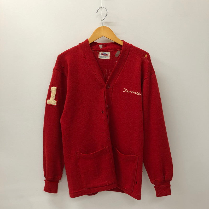 【ジャンク品】【メンズ】  VENUS ヴィーナス 40～50's LETTERED CARDIGAN VINTAGE 40-50年代 レタードカーディガン トップス ヴィンテージ 145-250209-kk-17-tei サイズ：表記無し 下記参照 カラー：レッド 万代Net店