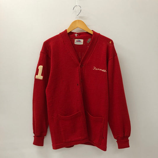 【ジャンク品】【メンズ】  VENUS ヴィーナス 40～50's LETTERED CARDIGAN VINTAGE 40-50年代 レタードカーディガン トップス ヴィンテージ 145-250209-kk-17-tei サイズ：表記無し 下記参照 カラー：レッド 万代Net店