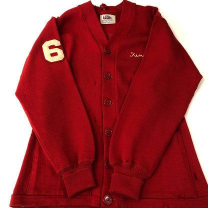 【ジャンク品】【メンズ】  VENUS ヴィーナス 40～50's LETTERED CARDIGAN VINTAGE 40-50年代 レタードカーディガン トップス ヴィンテージ 145-250209-kk-17-tei サイズ：表記無し 下記参照 カラー：レッド 万代Net店